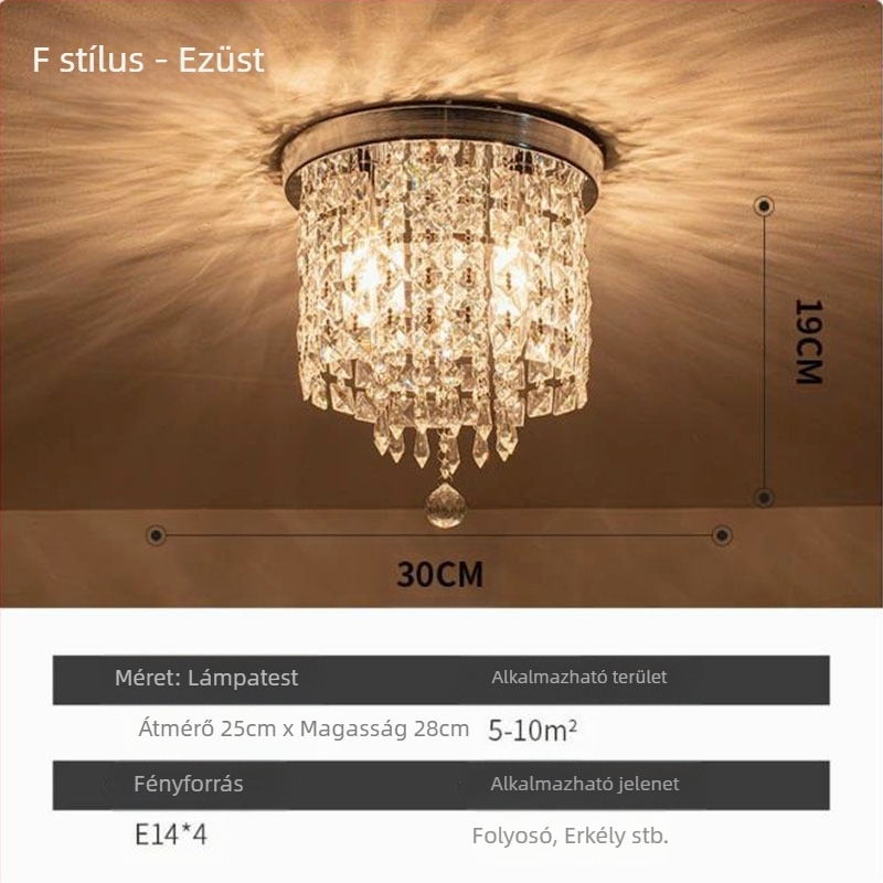 Exportellátás Zhongshan lámpák kristály klasszikus étterem meleg hálószoba veranda folyosó nagykereskedelmi led mennyezeti lámpa