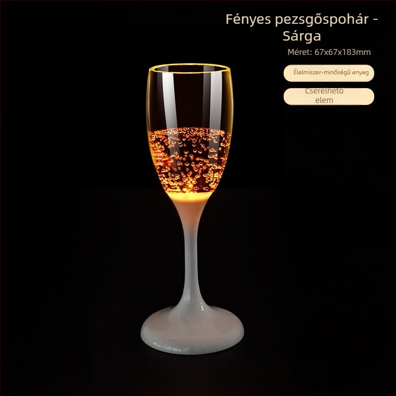Kreatív LED világító pohár ktv bár pezsgőspohár műanyag bor koktél élelmiszeripari minőségű borospohár karácsonyi ajándék
