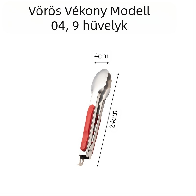 Rozsdamentes acél grillcsipesz konyhai háztartási fogantyúgátló meleg ételcsipesz szilvavirágos csipesz zárral 16 hüvelykes ételcsipesz