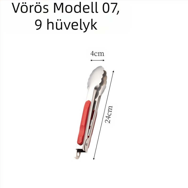 Rozsdamentes acél grillcsipesz konyhai háztartási fogantyúgátló meleg ételcsipesz szilvavirágos csipesz zárral 16 hüvelykes ételcsipesz