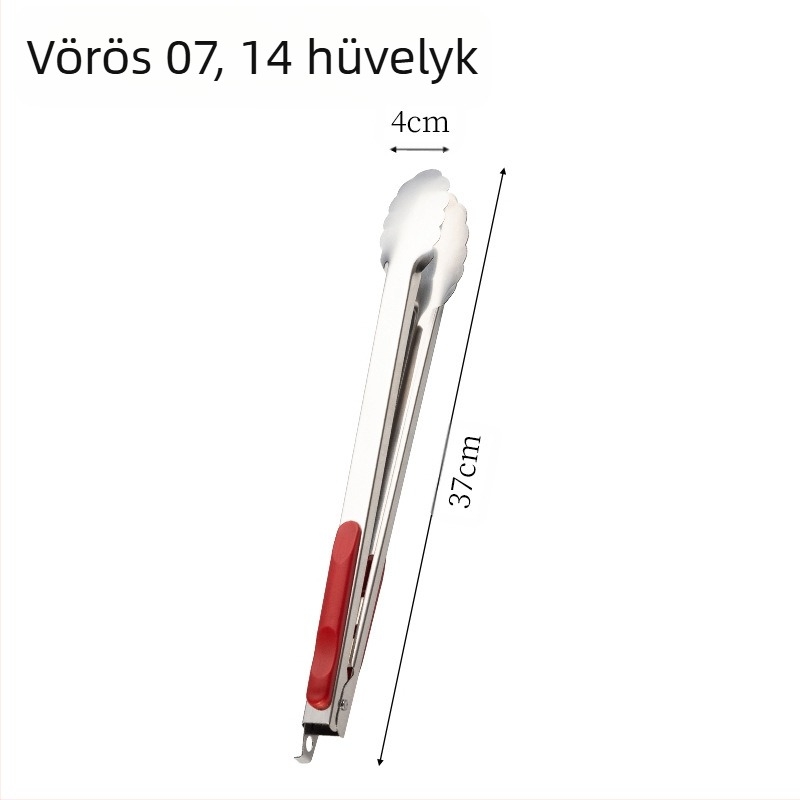 Rozsdamentes acél grillcsipesz konyhai háztartási fogantyúgátló meleg ételcsipesz szilvavirágos csipesz zárral 16 hüvelykes ételcsipesz