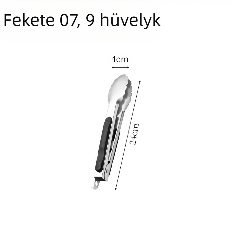 Rozsdamentes acél grillcsipesz konyhai háztartási fogantyúgátló meleg ételcsipesz szilvavirágos csipesz zárral 16 hüvelykes ételcsipesz