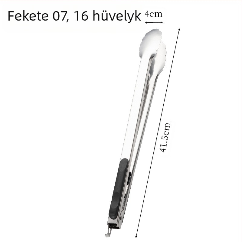 Rozsdamentes acél grillcsipesz konyhai háztartási fogantyúgátló meleg ételcsipesz szilvavirágos csipesz zárral 16 hüvelykes ételcsipesz