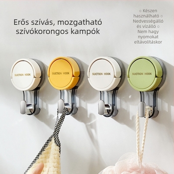Tapadókorongos kampó, perforálatlan fürdőszobaajtó hátsó részéhez, varratmentes porszívókampó, erős teherbírású törölközőragasztó akasztó konyhába