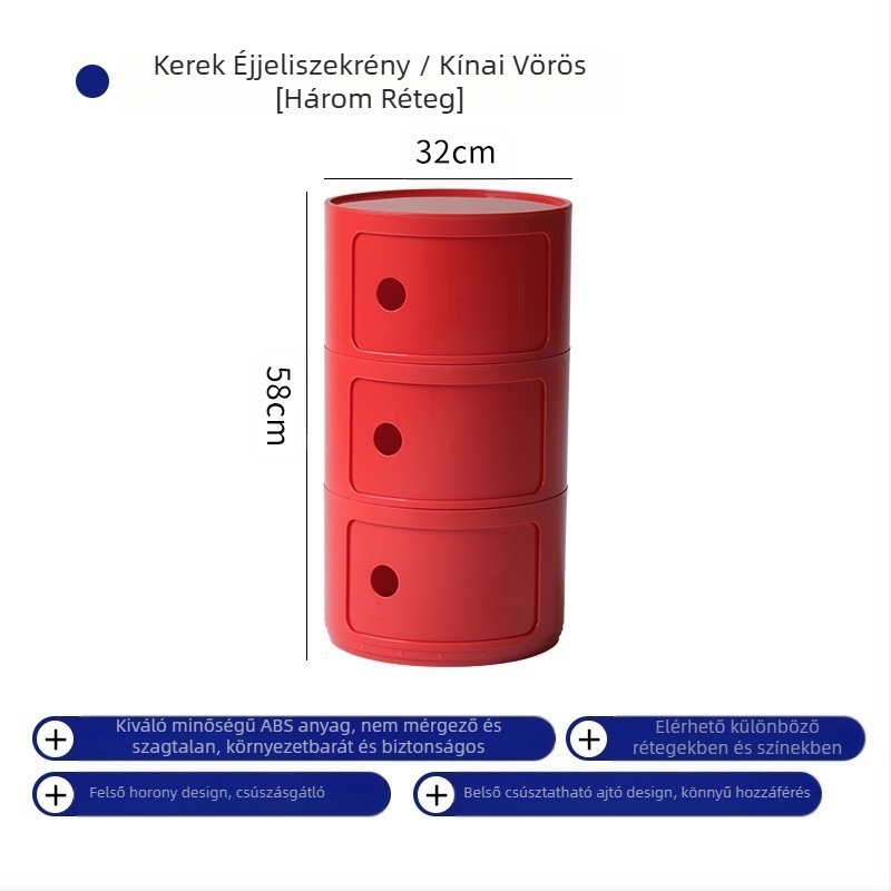 Nordic Ins Internet Celebrity kerek éjjeliszekrény modern minimalista műanyag tárolószekrény nappali tárolószekrény többrétegű kis oldalsó szekrény