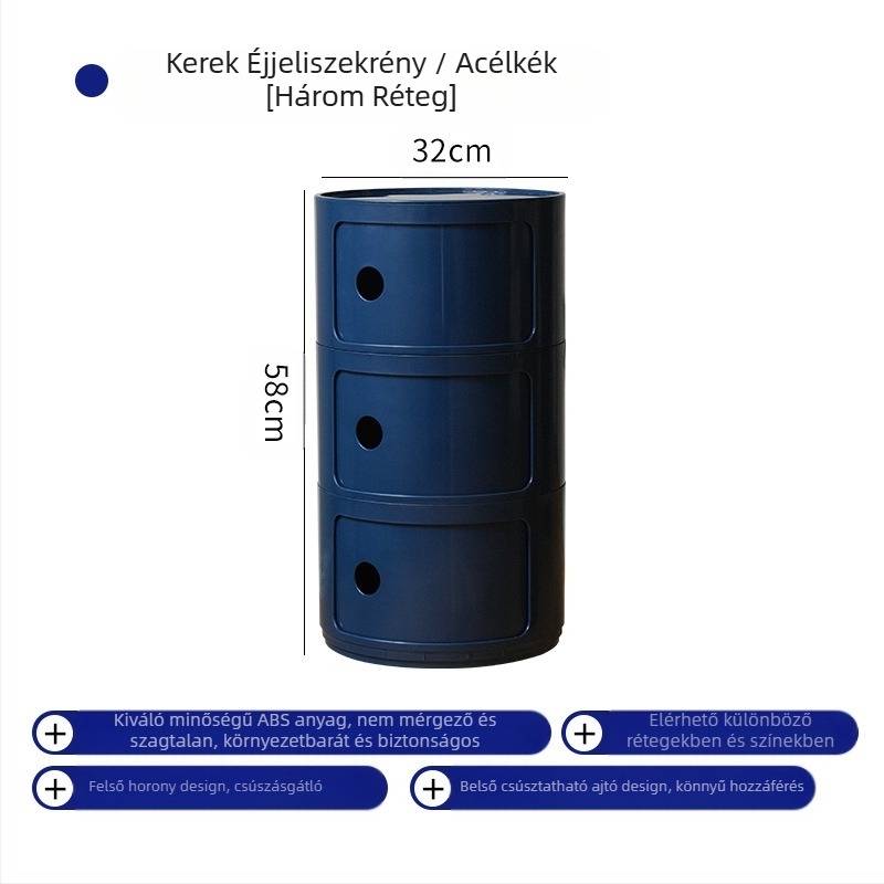 Nordic Ins Internet Celebrity kerek éjjeliszekrény modern minimalista műanyag tárolószekrény nappali tárolószekrény többrétegű kis oldalsó szekrény