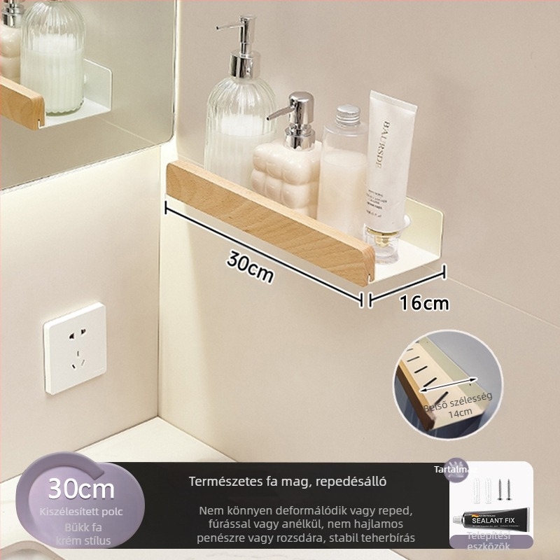 Krémszínű rönk WC-tároló állvány, szélesített, ütésmentes WC-hez, fürdőszobai WC-mosdó tároló állvány