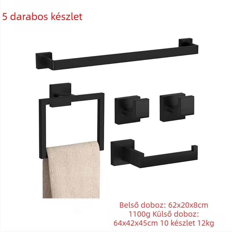 ♡Keresztmetszetű, négyzet alakú csőből készült törölközőtartó, rozsdamentes acél törölközőtartó, törölközőgyűrű, fürdőszobai kabátakasztó, papírzsebkendőtartó, fürdőszobai akasztó