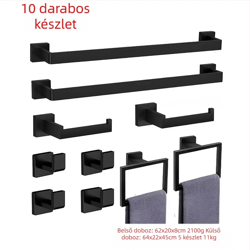 ♡Keresztmetszetű, négyzet alakú csőből készült törölközőtartó, rozsdamentes acél törölközőtartó, törölközőgyűrű, fürdőszobai kabátakasztó, papírzsebkendőtartó, fürdőszobai akasztó