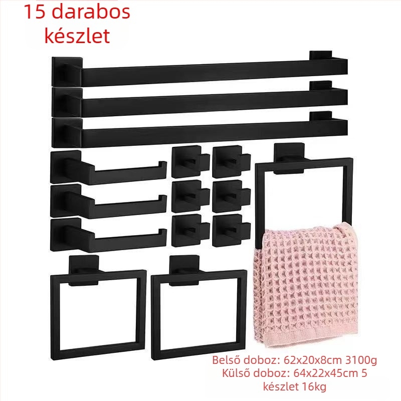 ♡Keresztmetszetű, négyzet alakú csőből készült törölközőtartó, rozsdamentes acél törölközőtartó, törölközőgyűrű, fürdőszobai kabátakasztó, papírzsebkendőtartó, fürdőszobai akasztó