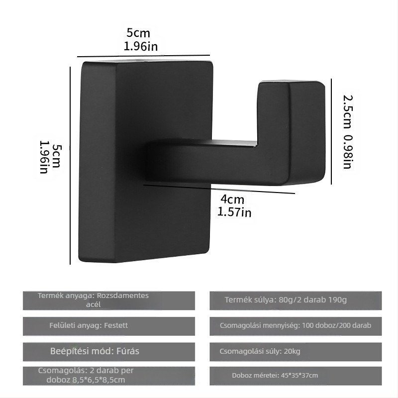♡Keresztmetszetű, négyzet alakú csőből készült törölközőtartó, rozsdamentes acél törölközőtartó, törölközőgyűrű, fürdőszobai kabátakasztó, papírzsebkendőtartó, fürdőszobai akasztó