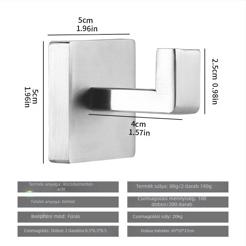 ♡Keresztmetszetű, négyzet alakú csőből készült törölközőtartó, rozsdamentes acél törölközőtartó, törölközőgyűrű, fürdőszobai kabátakasztó, papírzsebkendőtartó, fürdőszobai akasztó
