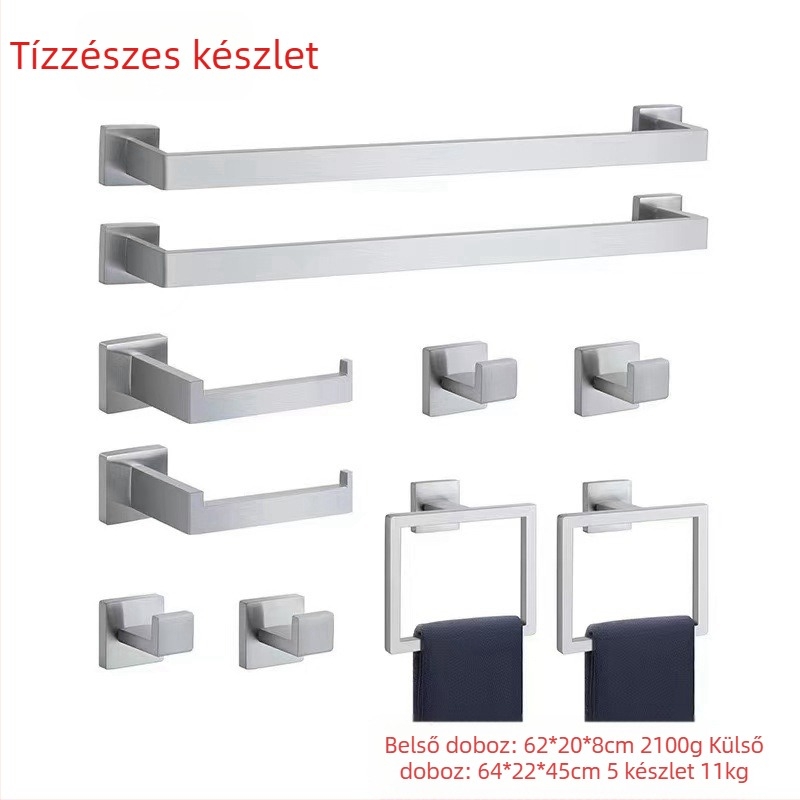 ♡Keresztmetszetű, négyzet alakú csőből készült törölközőtartó, rozsdamentes acél törölközőtartó, törölközőgyűrű, fürdőszobai kabátakasztó, papírzsebkendőtartó, fürdőszobai akasztó