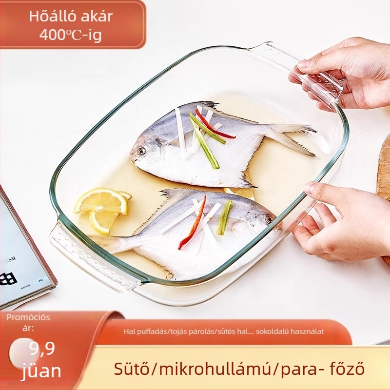 Mikrohullámú sütőben hőálló üveg sütőtálca sütőben sütőedények sült rizses tál párolt edények kerek téglalap alakú párolt halas tányér kristályedény