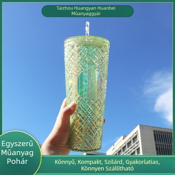 Új, divatos, rattan szívószálas pohár, 710 ml-es, nagy kapacitású, beltéri ivópohár, többszínű, opcionális, közvetlen gyári szállítással.