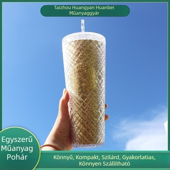 Új, divatos, rattan szívószálas pohár, 710 ml-es, nagy kapacitású, beltéri ivópohár, többszínű, opcionális, közvetlen gyári szállítással.