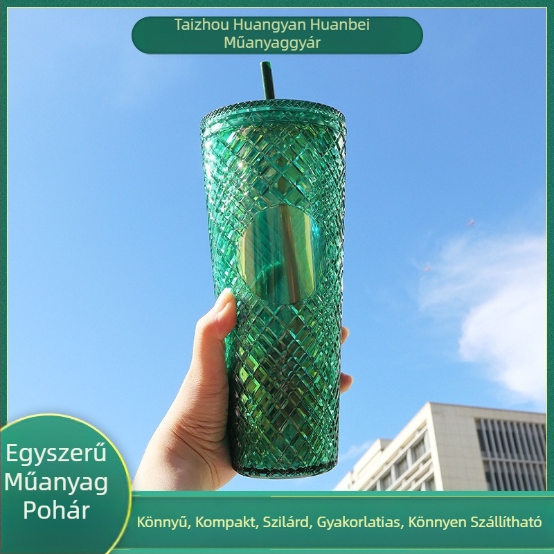 Új, divatos, rattan szívószálas pohár, 710 ml-es, nagy kapacitású, beltéri ivópohár, többszínű, opcionális, közvetlen gyári szállítással.