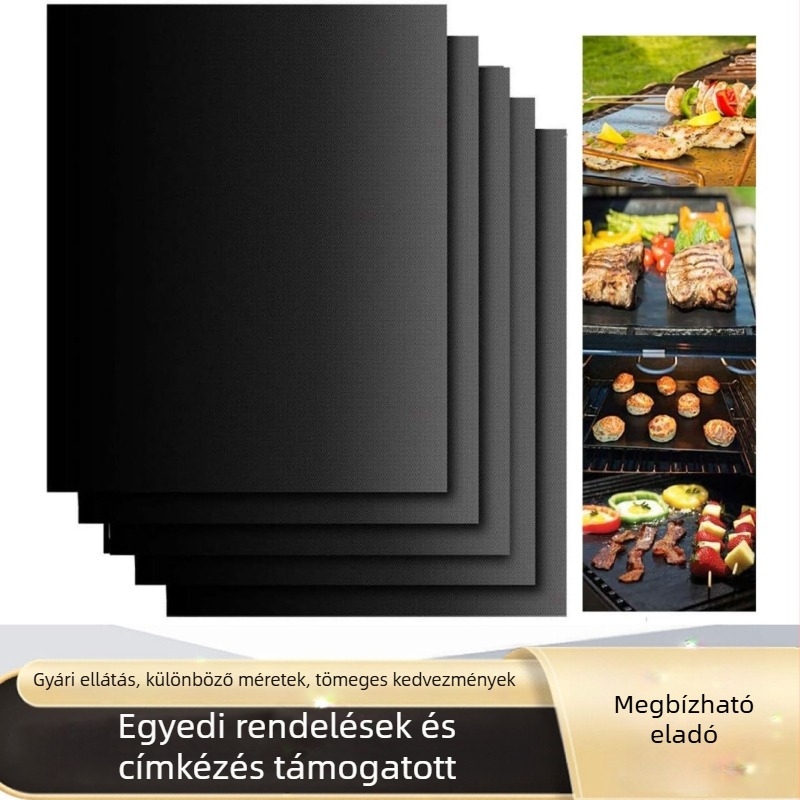 BBQ grillmat magas hőmérséklet-álló, tapadásmentes teflon bevonattal, sütőhöz és grillhez