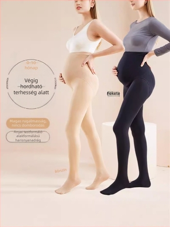 Kismama harisnyanadrág meleg, fleece béléssel, csípő támaszt és fenékemelés funkcióval, bőrszínű.