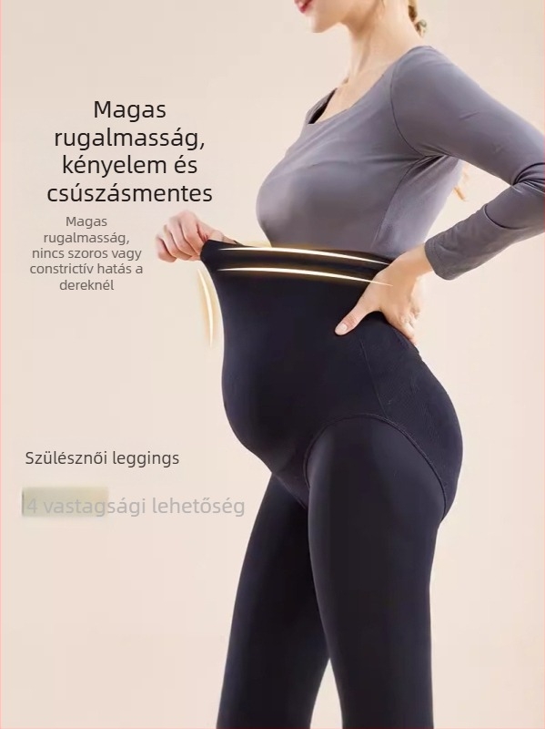 Kismama harisnyanadrág meleg, fleece béléssel, csípő támaszt és fenékemelés funkcióval, bőrszínű.