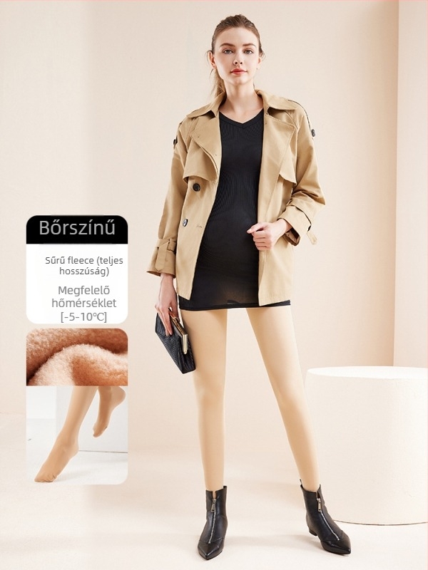 Kismama harisnyanadrág meleg, fleece béléssel, csípő támaszt és fenékemelés funkcióval, bőrszínű.