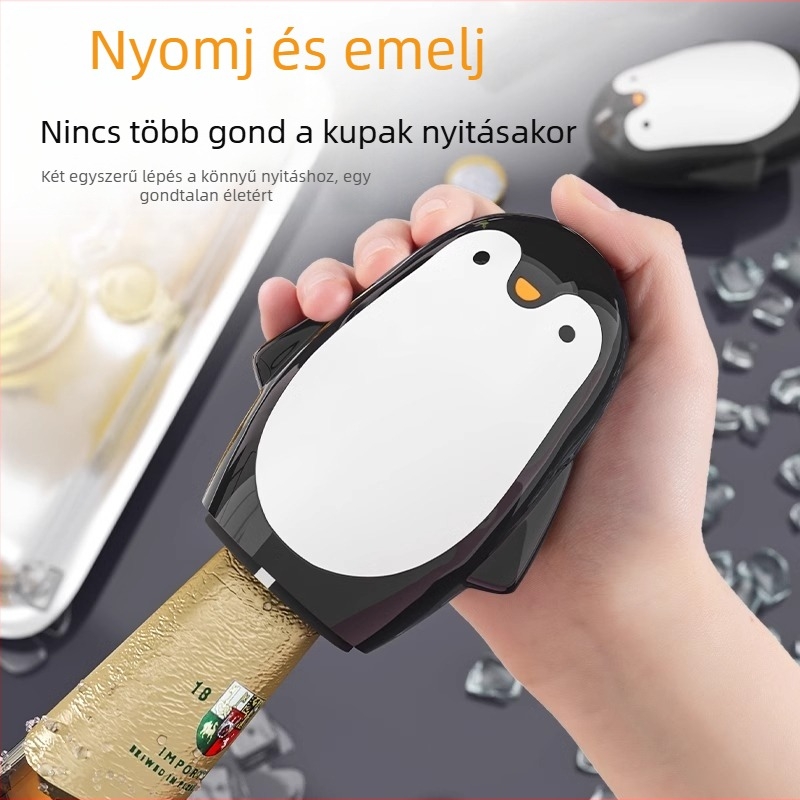 Press-Type Penguin üvegnyitó, Lezárt Vörösboros Dugó, Háztartási Sörösüvegnyitó, Multifunkcionális Kreatív Háztartási Modell
