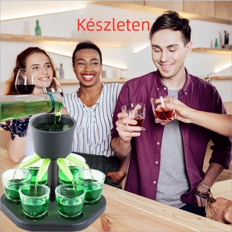 Határokon átnyúló hatszögletű vásári boradagoló pontok üveg boradagoló parti boröntő eszköz borospohár tálca készlet