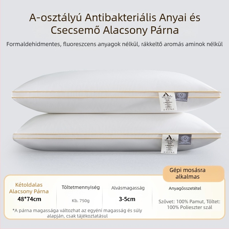 [Vásároljon egyet, kapjon egyet ingyen] Ötcsillagos szállodai párna mag pár Mosható, egyszemélyes felnőtt nyakvédő toll bársony párna mag