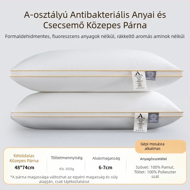 [Vásároljon egyet, kapjon egyet ingyen] Ötcsillagos szállodai párna mag pár Mosható, egyszemélyes felnőtt nyakvédő toll bársony párna mag