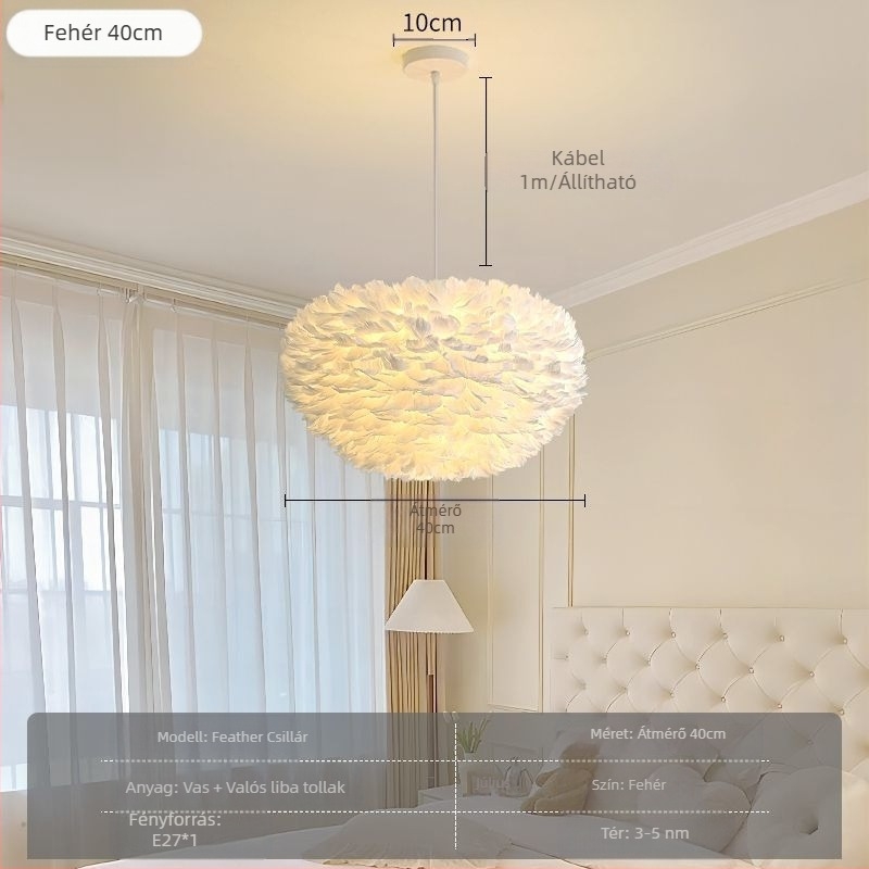 Északi modern minimalista személyre szabott kreatív stílusos étkező hálószoba toll csillár tolllámpa stílusos csillár