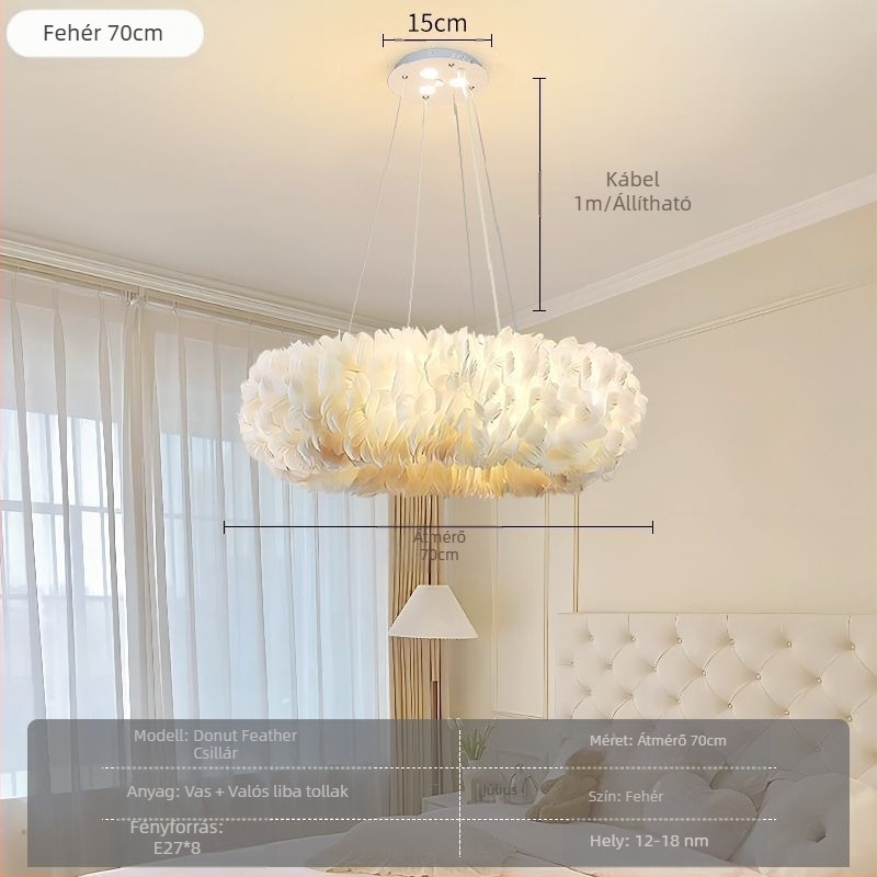 Északi modern minimalista személyre szabott kreatív stílusos étkező hálószoba toll csillár tolllámpa stílusos csillár