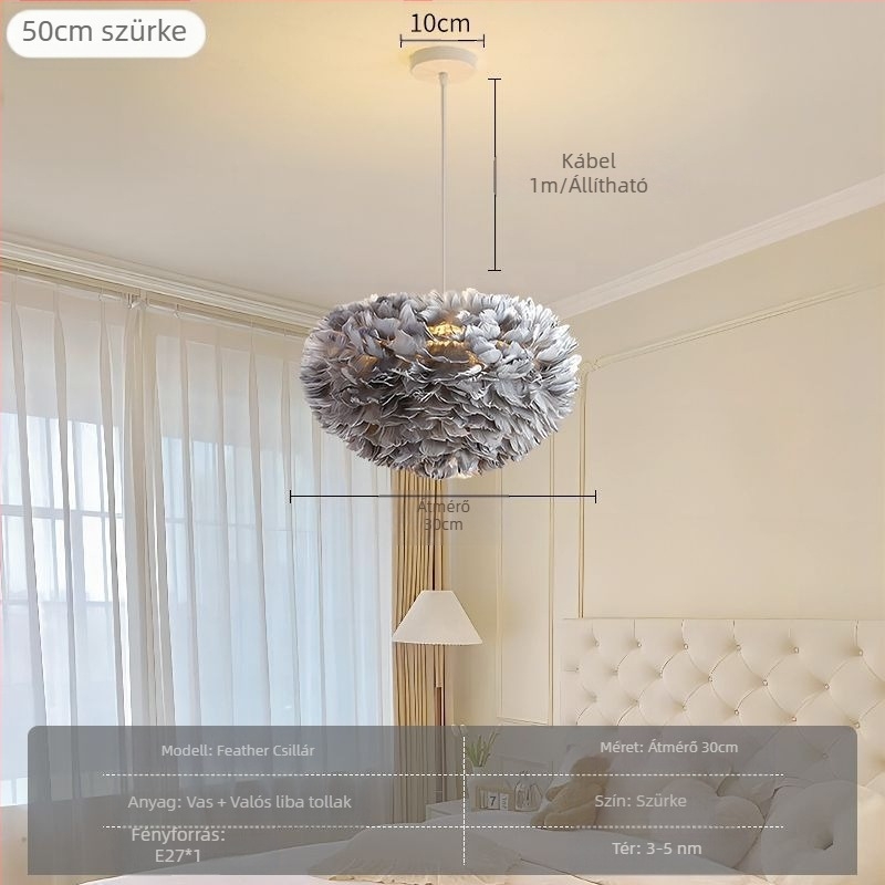 Északi modern minimalista személyre szabott kreatív stílusos étkező hálószoba toll csillár tolllámpa stílusos csillár