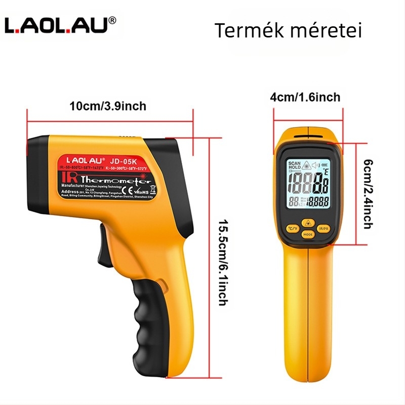 Határokon átnyúló dropshipping Jd-05K hőmérő pisztoly infravörös hőmérő ipari hőmérő hőmérséklet-pisztoly nagykereskedelmi hely