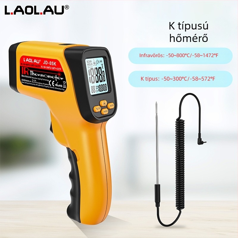 Határokon átnyúló dropshipping Jd-05K hőmérő pisztoly infravörös hőmérő ipari hőmérő hőmérséklet-pisztoly nagykereskedelmi hely