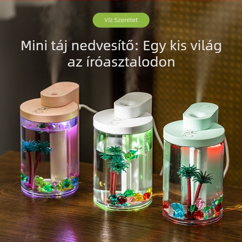 Határokon átnyúló USB Mini Water Love Micro-Tájkép Párásító Háztartási Nagy Ködmennyiségű Csendes Porlasztó Magánmodell Gyár