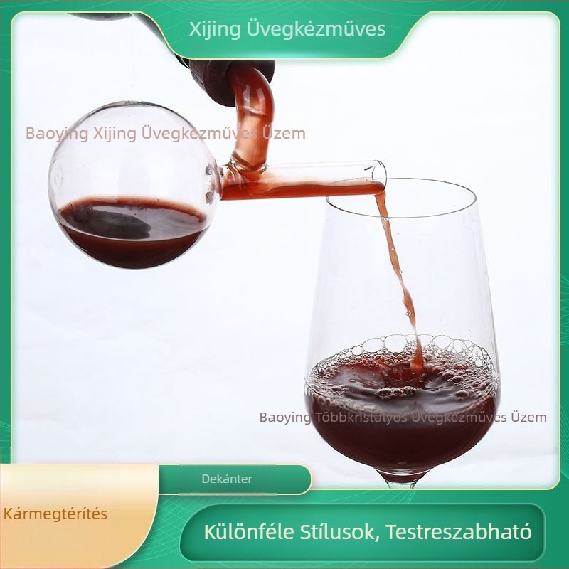 Gyári értékesítésű dekantáló átlátszó üveg dekantáló alakú dekantáló bor whisky pohár borkészlet