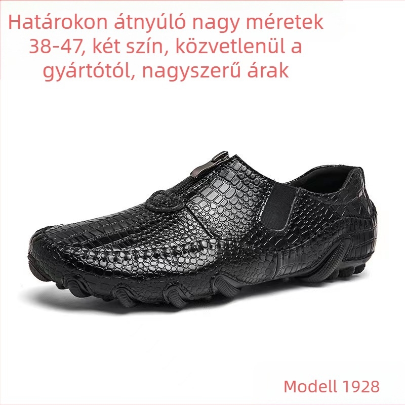 Férfi cipők, plus size, tavaszi, új, polip bab mintás, könnyű, divatos, krokodilbőr cipők, bebújós