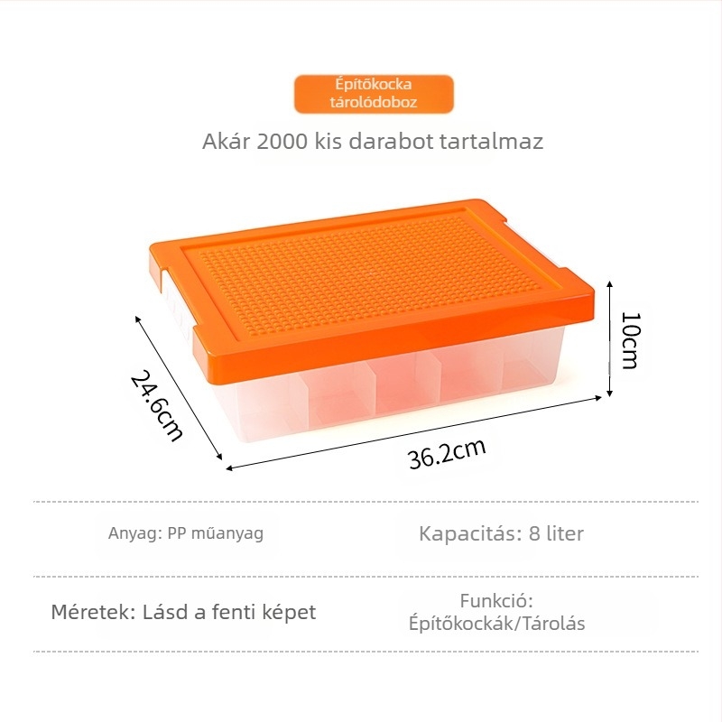 Lego asztali tárolódoboz építőkockák tárolódoboz alkatrészek osztályozás rendezés alrekesz gyermekjáték tárolódoboz