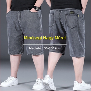 plus size farmer rövidnadrágok férfi nyári laza divatos ötágú nadrág férfi vastag plus size magas derekú vastag férfi középhosszú nadrág