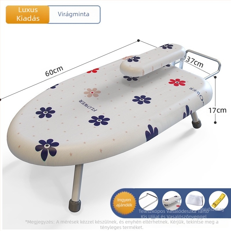 Összecsukható háztartási vasalódeszka, Kis vasalódeszka, Vasalóalátét, Vasalódeszka-állvány, Vasalóállvány, Összecsukható vasalódeszka
