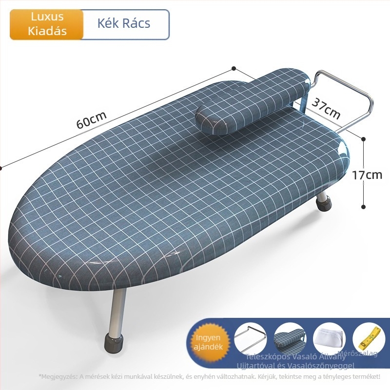 Összecsukható háztartási vasalódeszka, Kis vasalódeszka, Vasalóalátét, Vasalódeszka-állvány, Vasalóállvány, Összecsukható vasalódeszka