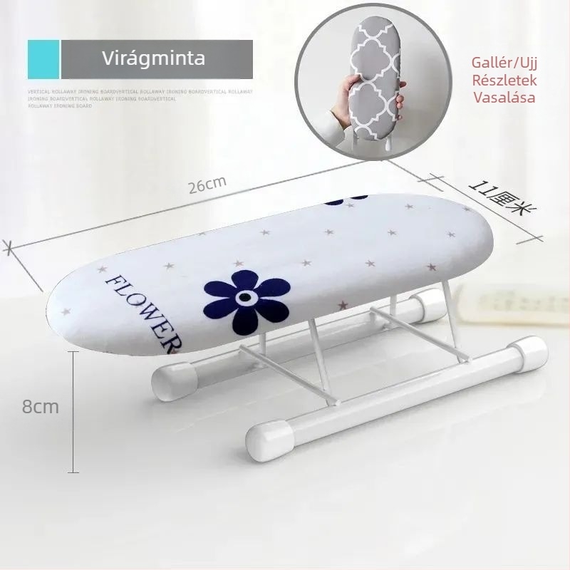Összecsukható háztartási vasalódeszka, Kis vasalódeszka, Vasalóalátét, Vasalódeszka-állvány, Vasalóállvány, Összecsukható vasalódeszka