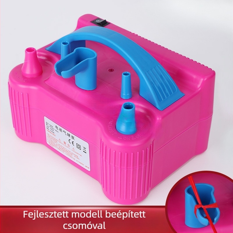 2025 új, kétrétegű lufi elektromos felfújó, lufifújó gép, légpumpa, automatikus felfújó, dupla lyuk, lásd a részleteket