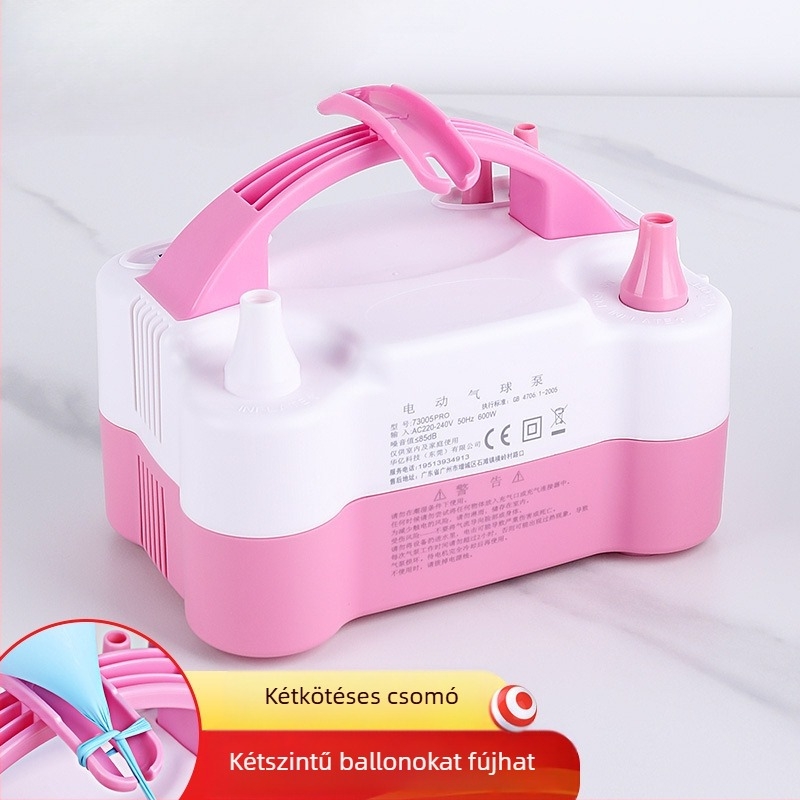 2025 új, kétrétegű lufi elektromos felfújó, lufifújó gép, légpumpa, automatikus felfújó, dupla lyuk, lásd a részleteket