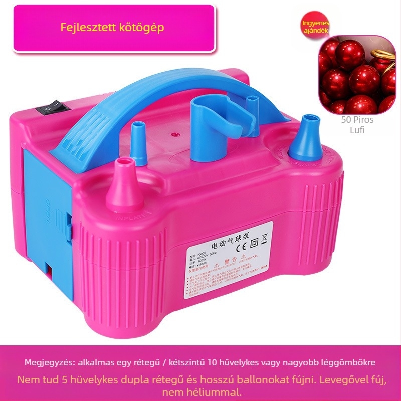 2025 új, kétrétegű lufi elektromos felfújó, lufifújó gép, légpumpa, automatikus felfújó, dupla lyuk, lásd a részleteket