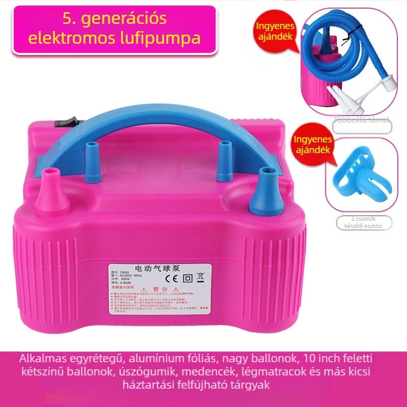 2025 új, kétrétegű lufi elektromos felfújó, lufifújó gép, légpumpa, automatikus felfújó, dupla lyuk, lásd a részleteket