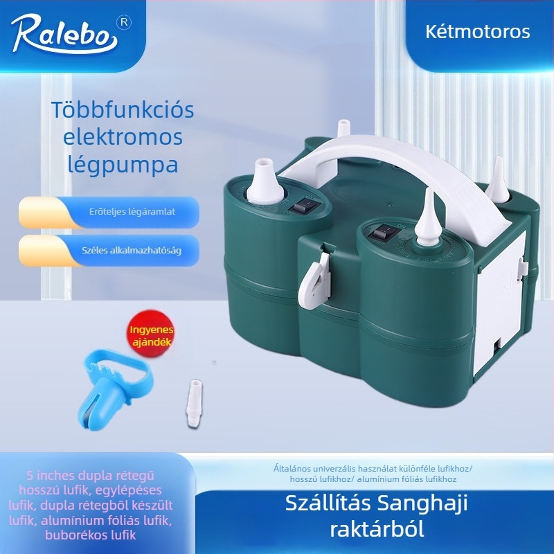 2025 új, kétrétegű lufi elektromos felfújó, lufifújó gép, légpumpa, automatikus felfújó, dupla lyuk, lásd a részleteket