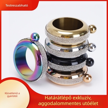 304 rozsdamentes acélból készült gyémánt karkötős hip-lombik, női, 3,5 oz-os kerek bevonatú italosüveg karkötő hip-lombik, nagykereskedelem