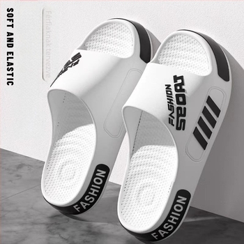 Nyári férfi papucs otthonra, koreai stílusú új modell, beltéri csúszásmentes vastag talpú, könnyű, tinédzserek számára kültéri és fürdőszobábeli viseletre