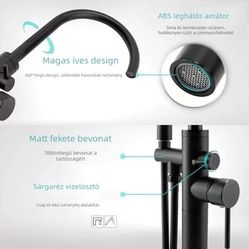 Padló kád csaptelep réz oszlopos kád csaptelep otthoni szálloda meleg és hideg automata vezérlésű gyári nagykereskedelmi csaptelep